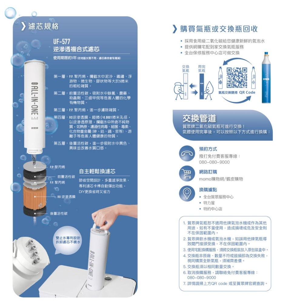 【賀眾牌】UR-3602AW-1 跨世代輕盈氣泡飲水機 3602 氣泡水機 冰溫熱 瞬熱型 飲水機 桌上型 大山淨水-細節圖4