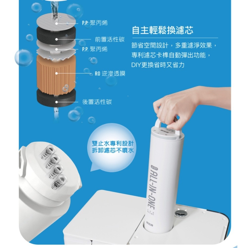【賀眾牌】】UR- 3502 AW-1 沁涼極淨冰熱飲水機 3502 瞬熱型 冰溫熱 桌上型 飲水機 大山淨水-細節圖6