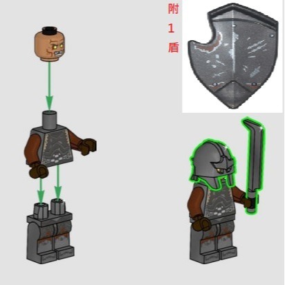[LALAGO]LEGO 10333 索倫之眼(拆賣) ORC 半獸人戰士附盾