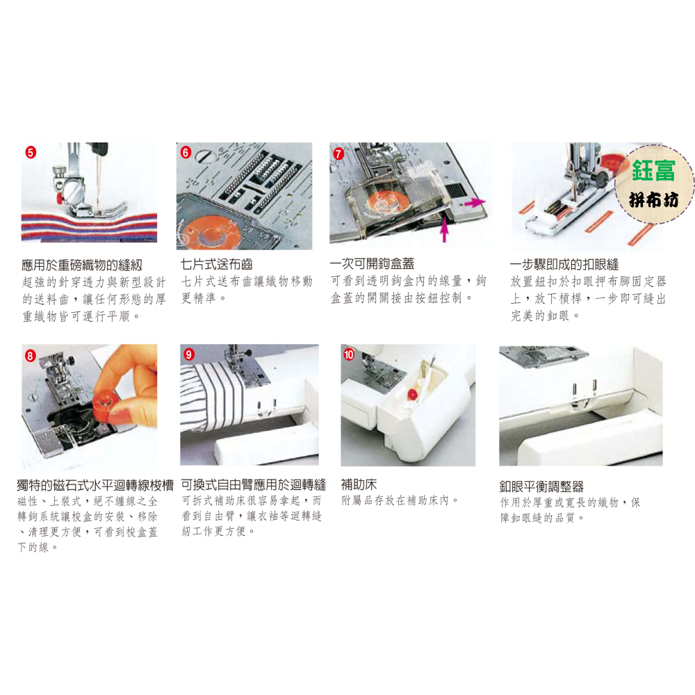 【鈺富拼布坊】車樂美 Janome 縫紉機 5018 機械式 馬力強、可車厚布、鋪棉【贈梭盒組、車針2盒】-細節圖4