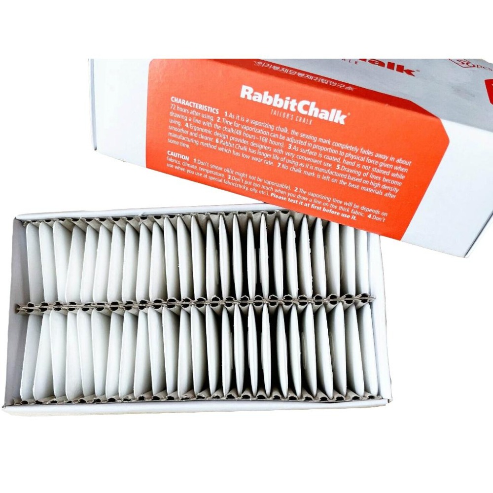 【50片入】正品 原裝進口 韓國 RABBIT CHALK 玉兔牌 隱形粉土餅 隱形 劃粉 記號  熨斗一燙即可消失-細節圖4