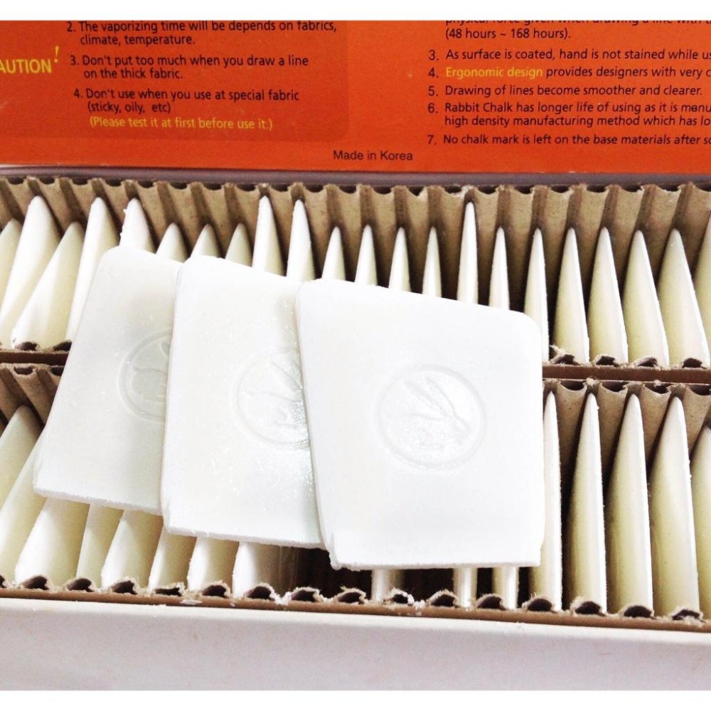 【50片入】正品 原裝進口 韓國 RABBIT CHALK 玉兔牌 隱形粉土餅 隱形 劃粉 記號  熨斗一燙即可消失-細節圖5