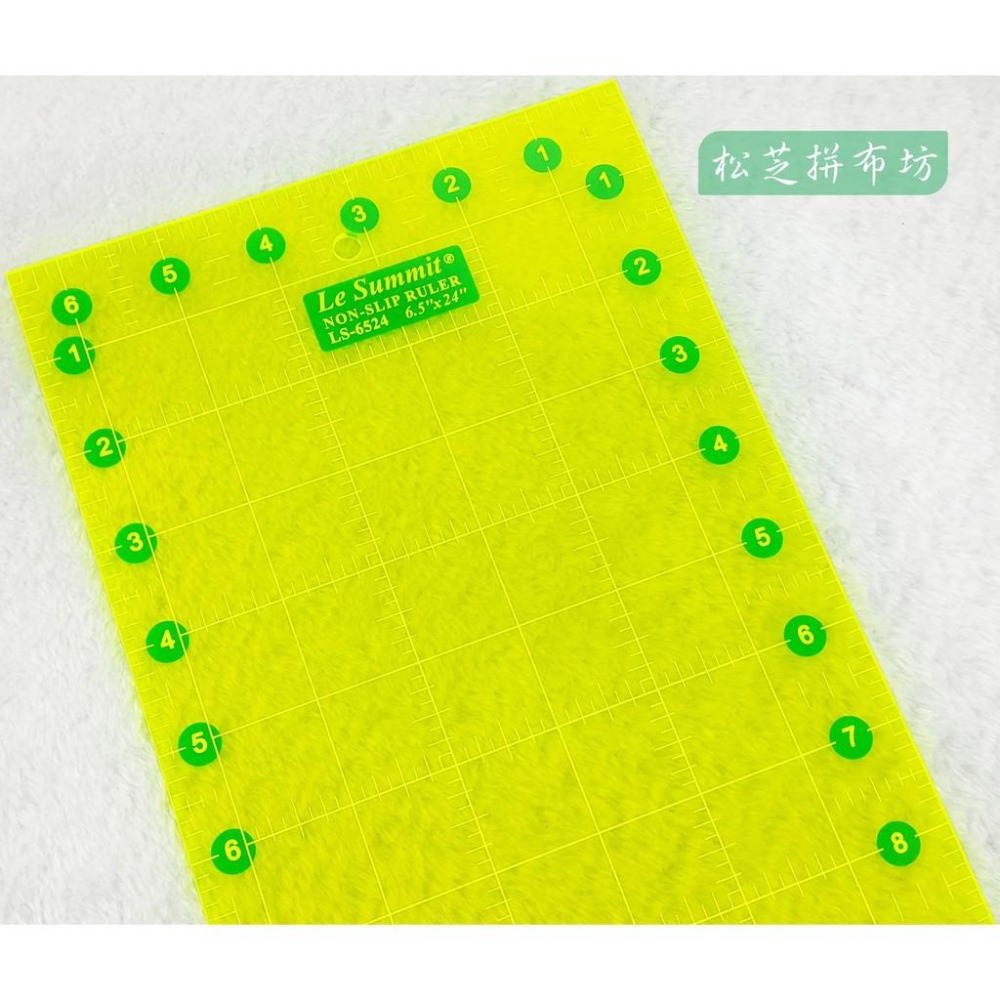 縫份尺 定規尺 6.5＇＇X24＇＇ 英吋 【透明 黃】【螢光】KS-6524  LS-6524-細節圖4