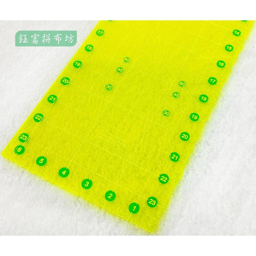 縫份尺 定規尺 6.5＇＇X24＇＇ 英吋 【透明 黃】【螢光】KS-6524  LS-6524-細節圖5