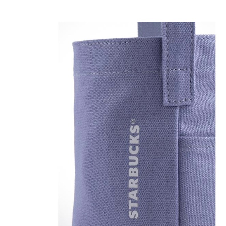 ￼星巴克紫女神筒型隨行杯袋 星巴克女神隨行杯袋 棉麻手提袋 星巴克飲料提袋 星巴克女神手提袋 單杯提袋-細節圖3