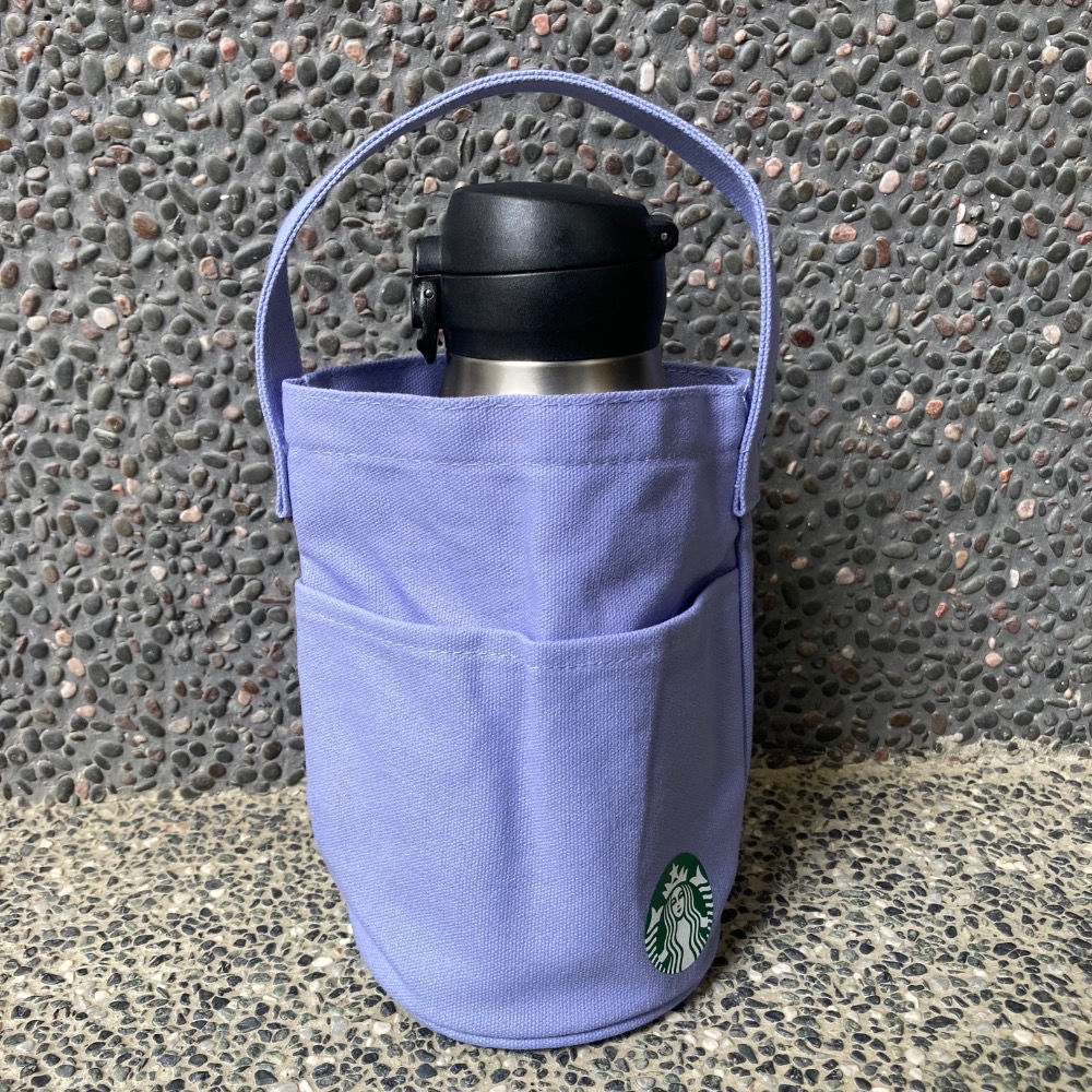 ￼星巴克紫女神筒型隨行杯袋 星巴克女神隨行杯袋 棉麻手提袋 星巴克飲料提袋 星巴克女神手提袋 單杯提袋-細節圖7