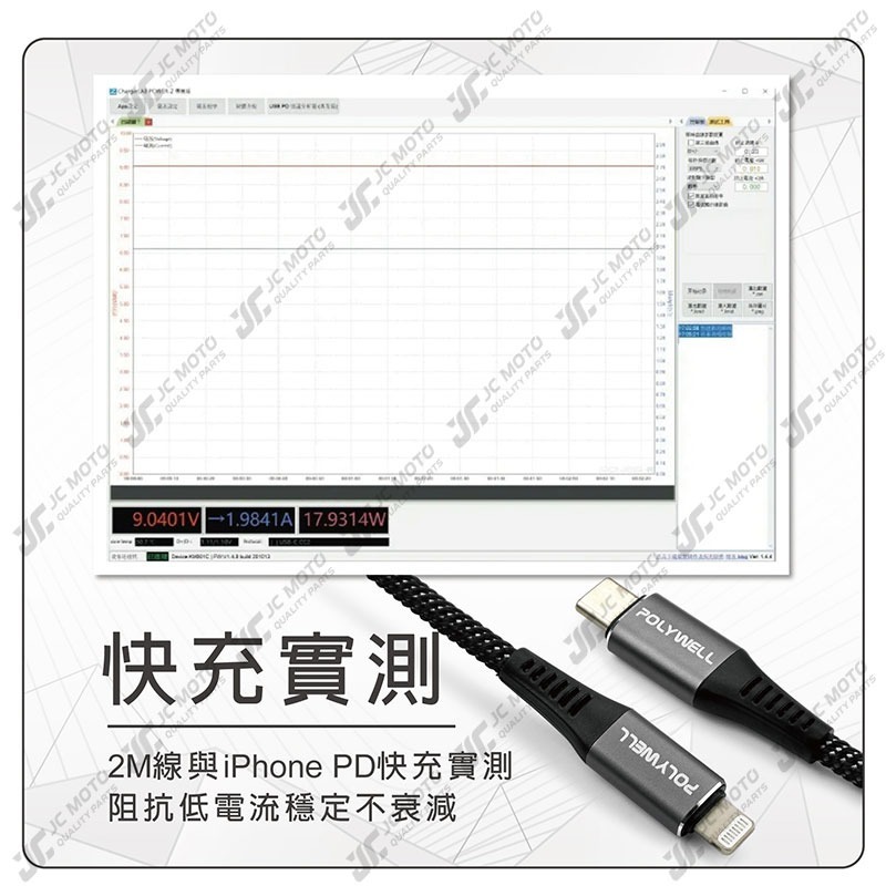 【JC-MOTO】 POLYWELL 充電線 Type-C Lightning 蘋果MFi認證 PD快充線 適用蘋果-細節圖8