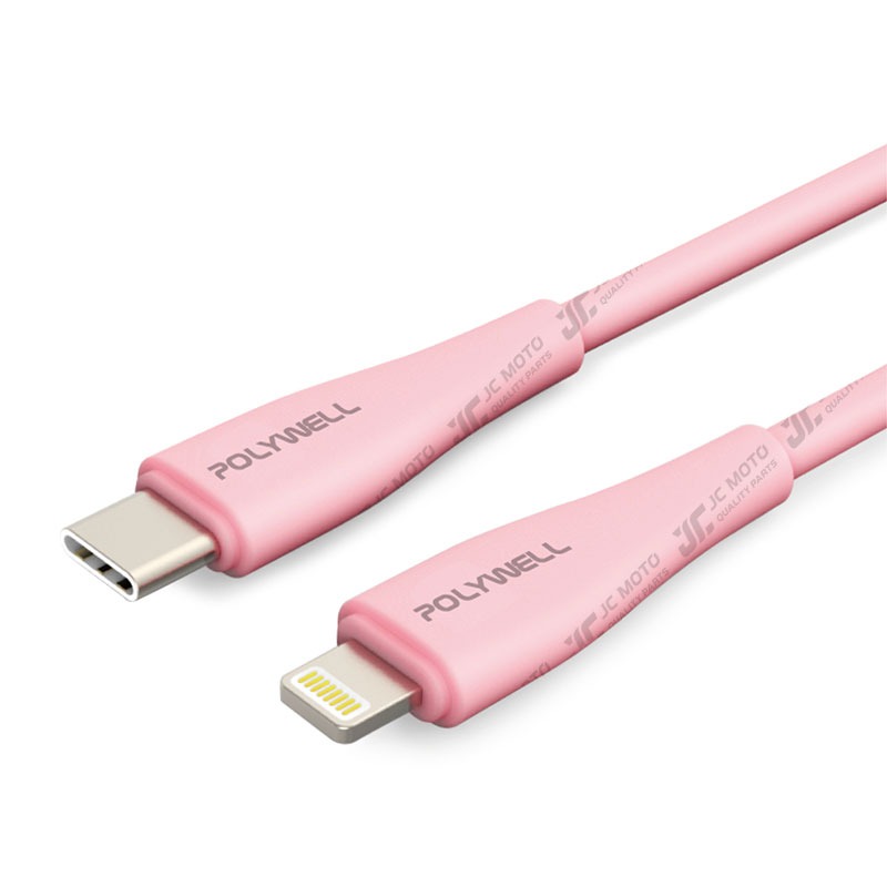【JC-MOTO】 POLYWELL 嫩矽膠蘋果PD快充線 Type-C Lightning 1米 2米 iPhone-細節圖2