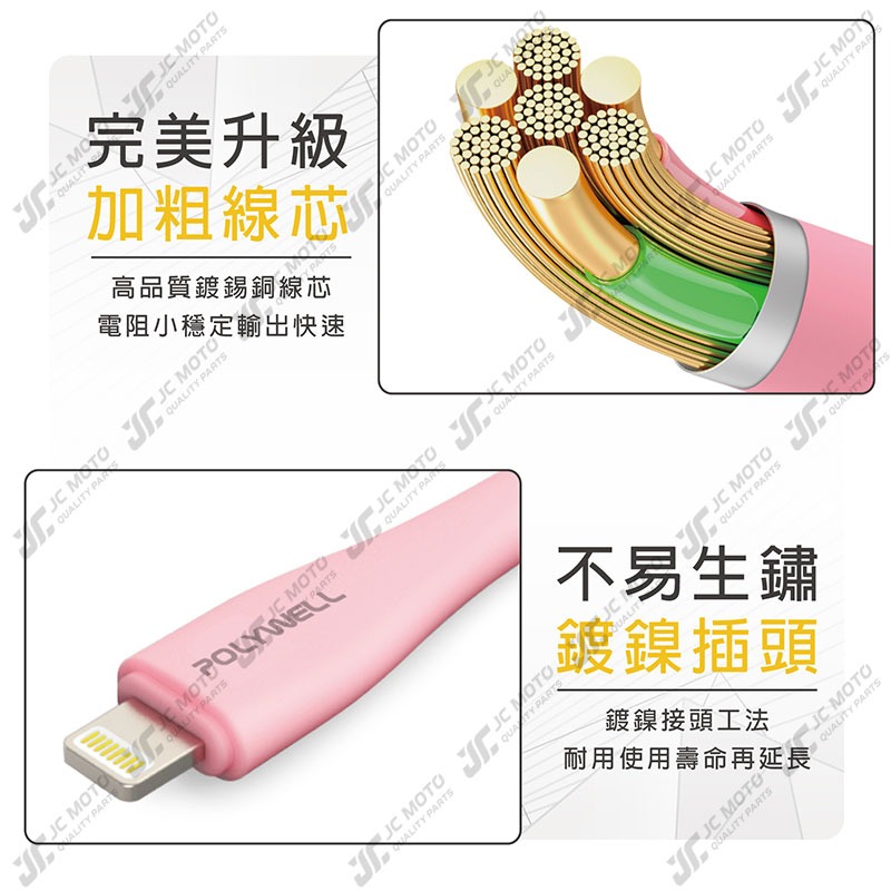 【JC-MOTO】 POLYWELL 嫩矽膠蘋果PD快充線 Type-C Lightning 1米 2米 iPhone-細節圖6