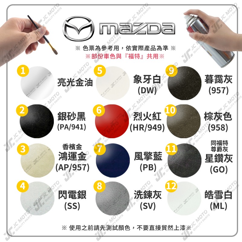 【JC-MOTO】 噴師傅 原色 冷烤漆 MAZDA 馬自達 汽車噴漆 亮光金油 保桿底漆 通用色 刮傷 掉漆-細節圖4
