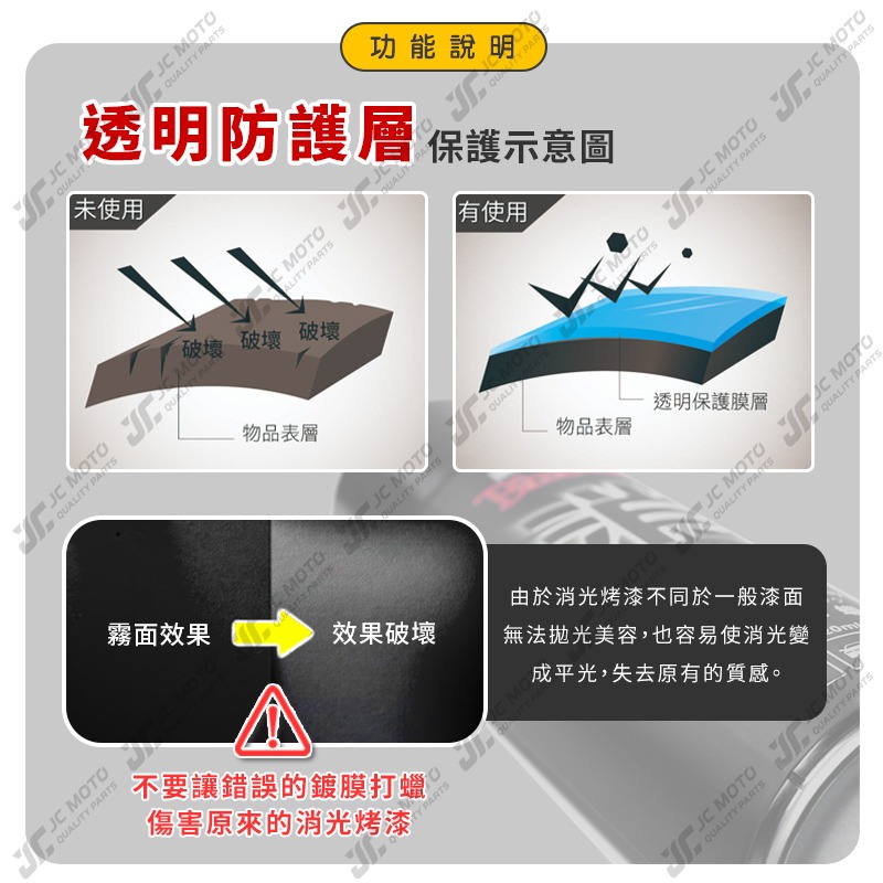 【JC-MOTO】 黑珍珠 消光蠟 消光專用 撥水 保護消光漆面 汽車 機車 台灣製 噴蠟 噴腊 220ml-細節圖8