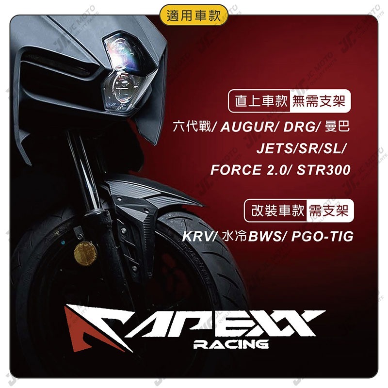 【JC-MOTO】 APEXX GP 前土除 卡夢紋造型 DRG MMBCU JETS 勁戰 曼巴 AUGUR-細節圖4