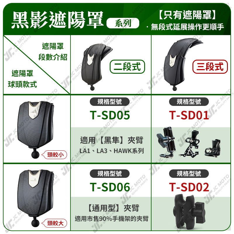 【JC-MOTO】 黑隼 TAKEWAY 遮陽罩 手機架 黑影 幻影 遮陽帽 抗UV 伸縮型遮陽罩-細節圖5