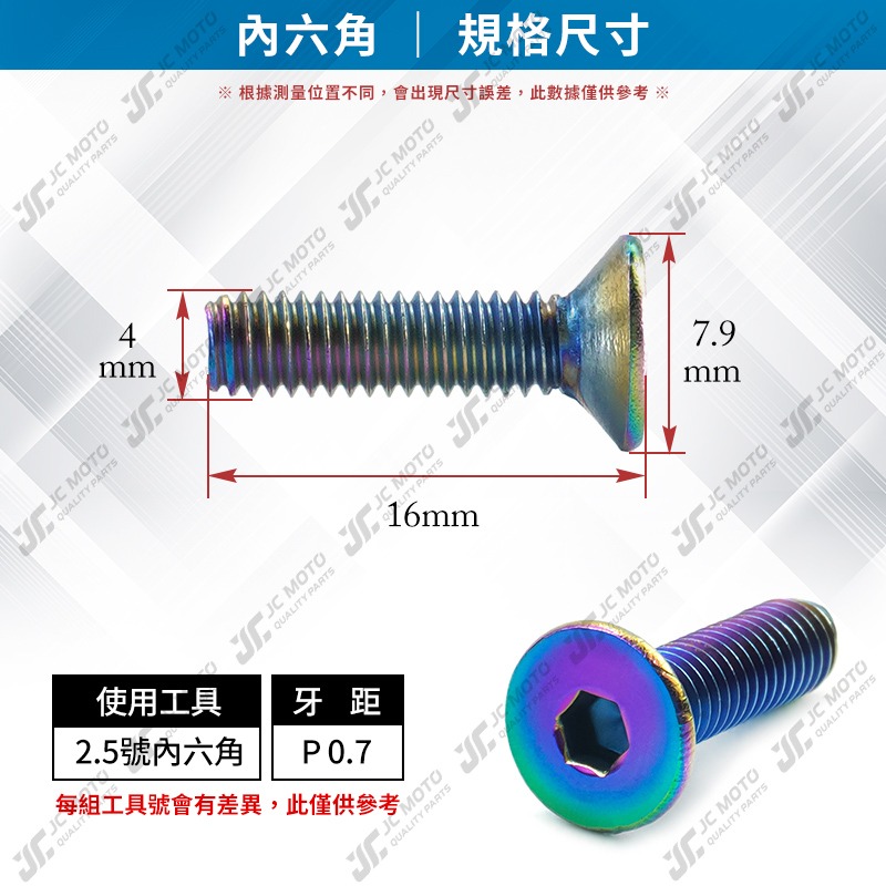 【JC-MOTO】 油缸蓋螺絲 油杯蓋 螺絲 剎車蓋螺絲 煞車油蓋螺絲 白鐵 鍍鈦螺絲 M4-細節圖4