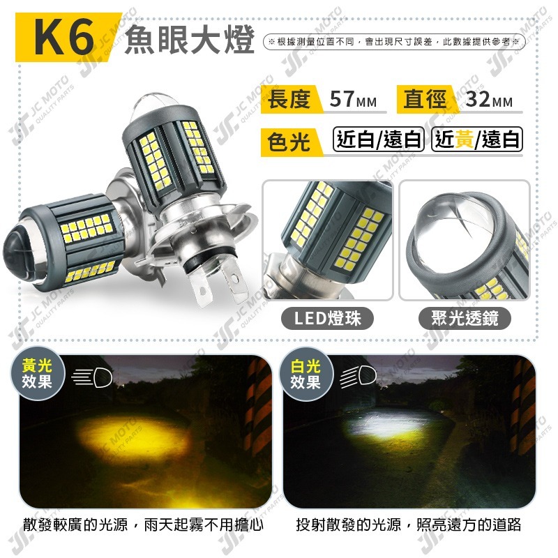 【JC-MOTO】 魚眼 H4 LED大燈 燈泡 魚眼大燈 遠燈 近燈 LED大燈泡 機車魚眼大燈泡 雙色 白光 黃光-細節圖9