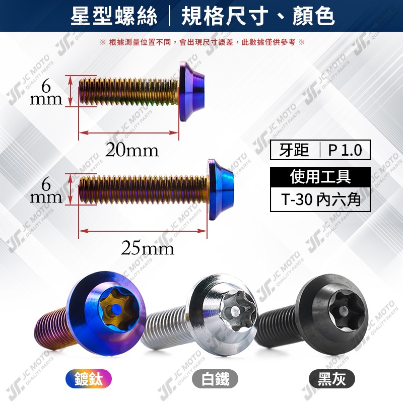 【JC-MOTO】 白鐵螺絲 車牌螺絲 鍍鈦螺絲 土除螺絲 機車 星型 梅花六角 防盜 白鐵 螺絲-細節圖4