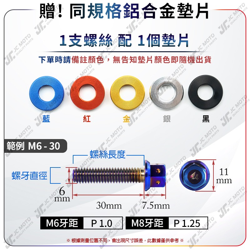 【JC-MOTO】 升級家 螺絲 車牌螺絲 白鐵螺絲 鍍鈦螺絲 鍍鈦 白鐵 燒鈦螺絲 M6 M8-細節圖4