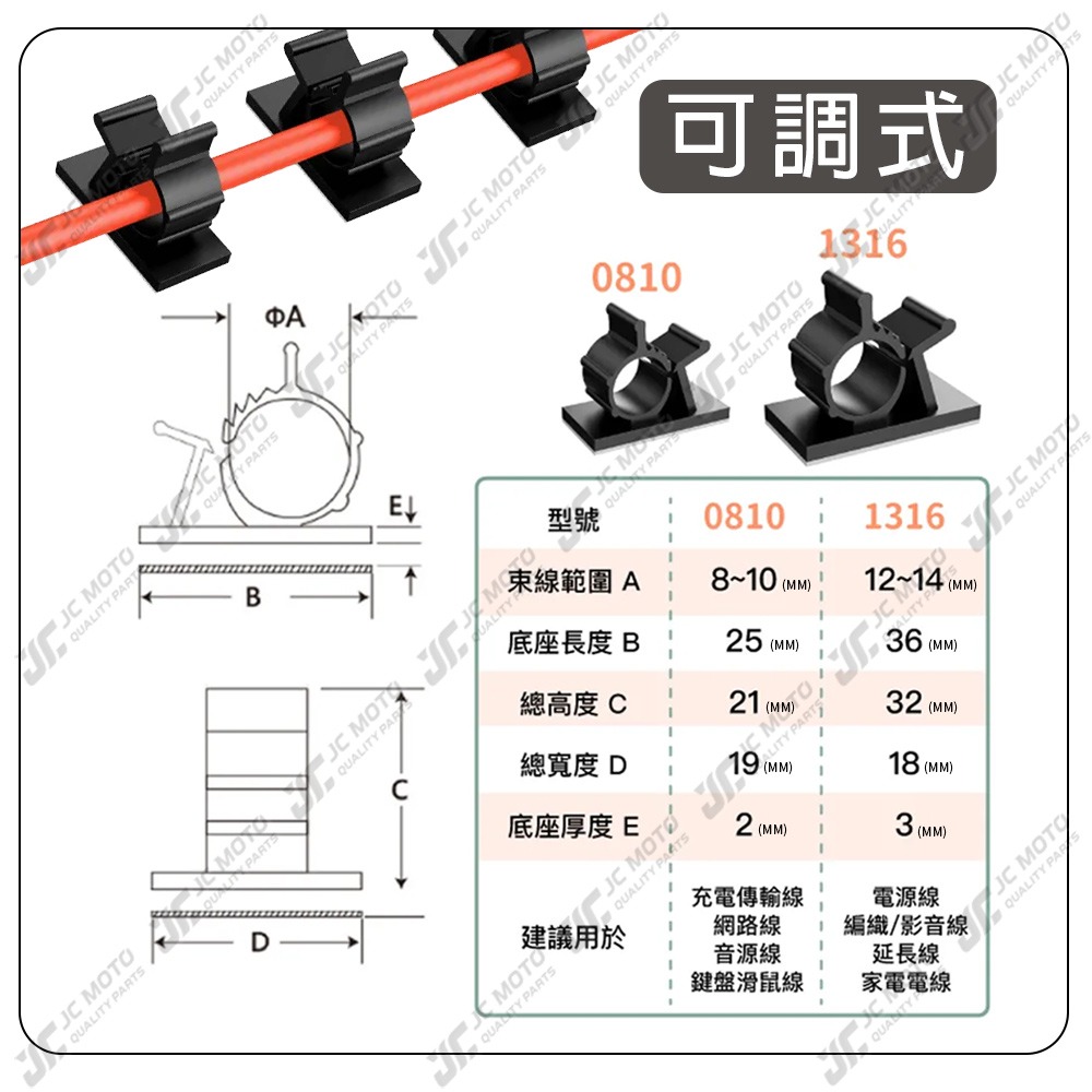 【JC-MOTO】 黏貼理線器 可依線徑調整固定位置 適用不同粗細充電線 傳輸線-細節圖7