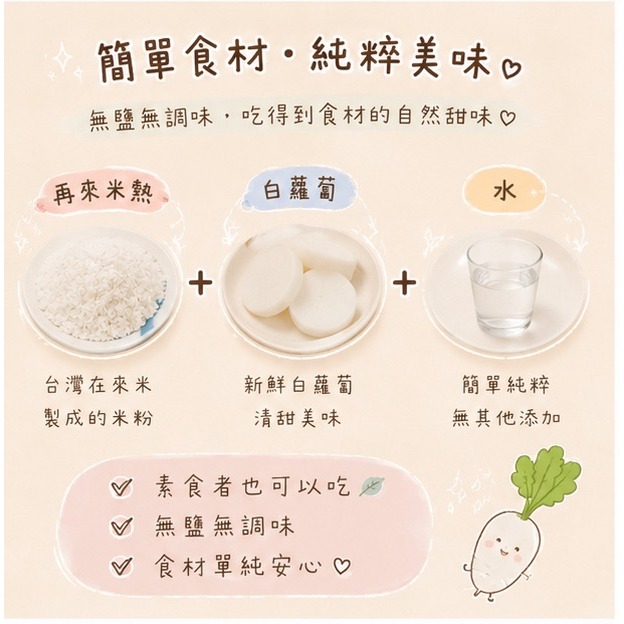【童食廚坊】寶寶手工蘿蔔糕 無鹽添加 無調味寶寶副食品 素食者可食用 手指食物 寶寶水餃 手工水餃專賣店-細節圖3