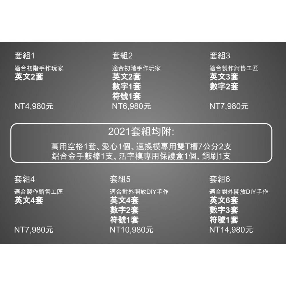 [GUAN JIAN] [專業用:高品質活字銅模]入門輕鬆玩活字模1690元起 確認金額後再下標正確數量-細節圖6