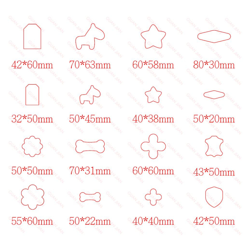 2025新款造型皮標刀模(16件組)]大量現貨 可單獨購買 多款刀模 沖壓刀模皮革紙板布料手作-細節圖2