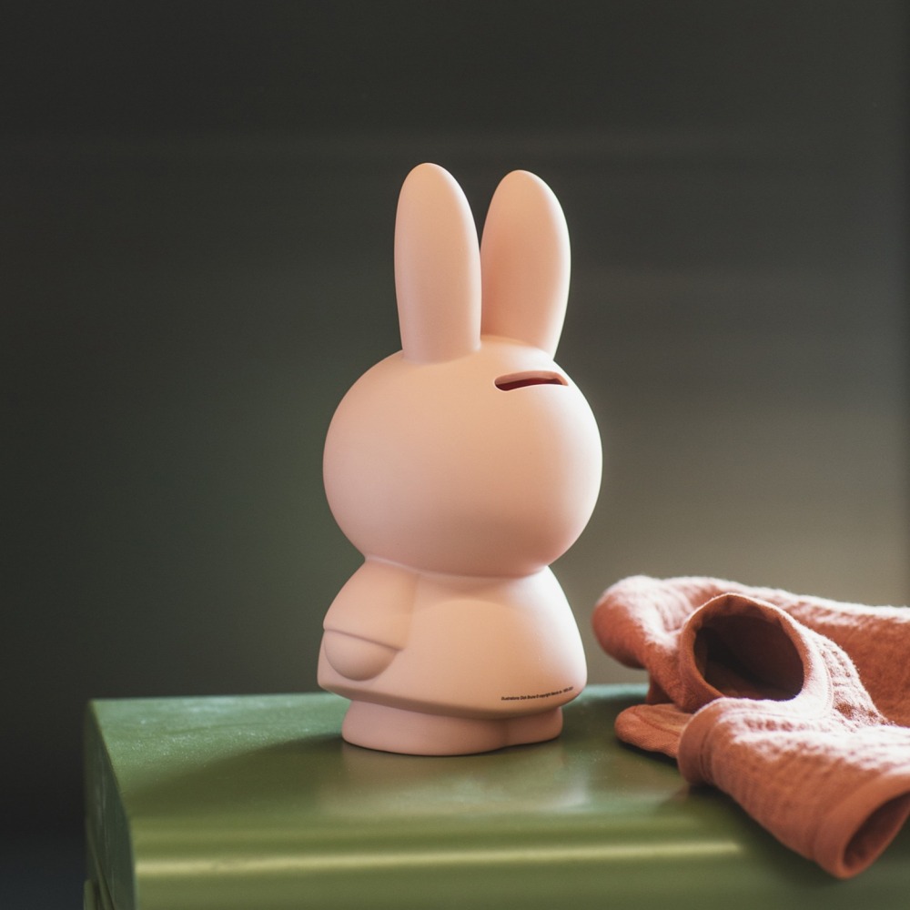 Miffy 米菲兔莫蘭迪色系款公仔存錢筒-中號 淺粉色-細節圖2