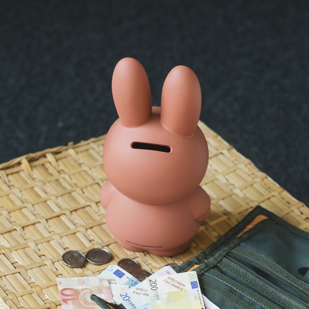 Miffy 米菲兔莫蘭迪色系款公仔存錢筒-中號 紅棕色-細節圖2