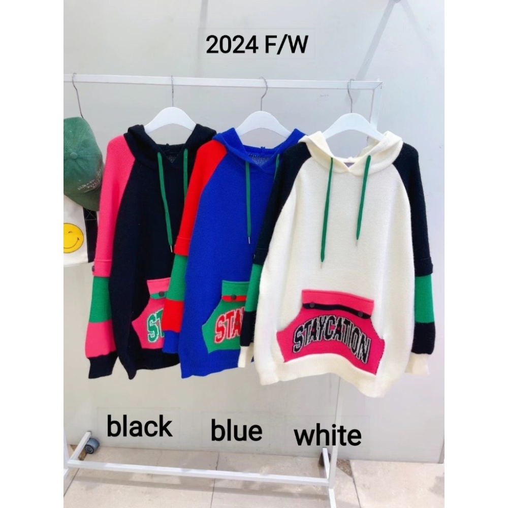 【KQ】正韓連線KQ008811-微笑家🙂潮系女孩連帽長版衫-細節圖3