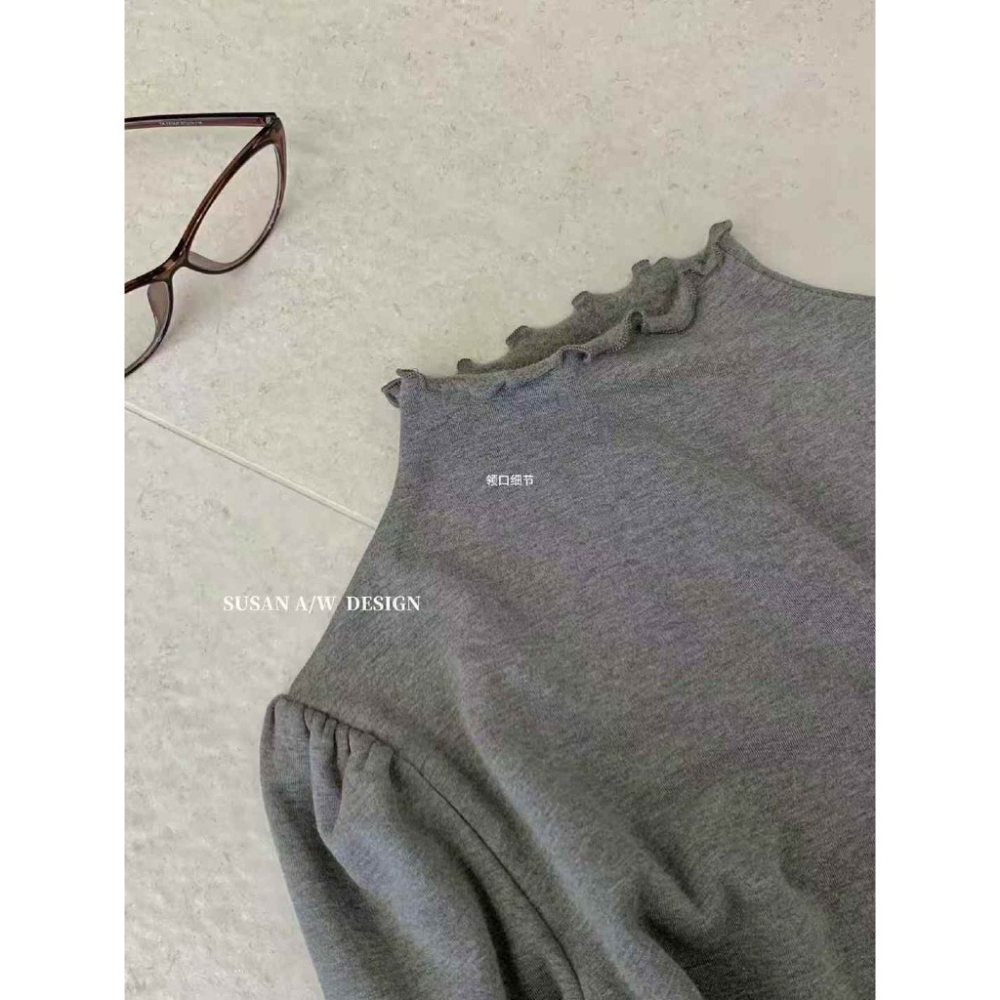 【유나】平價區CN00191019-木耳邊領打底衫加絨款-細節圖5