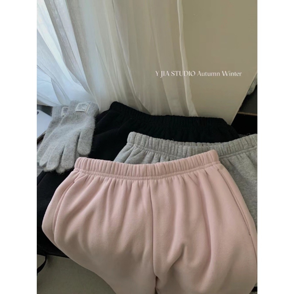 【유나】平價區CA00011201-系加絨連帽外套+高腰寬鬆衛褲套裝-細節圖6