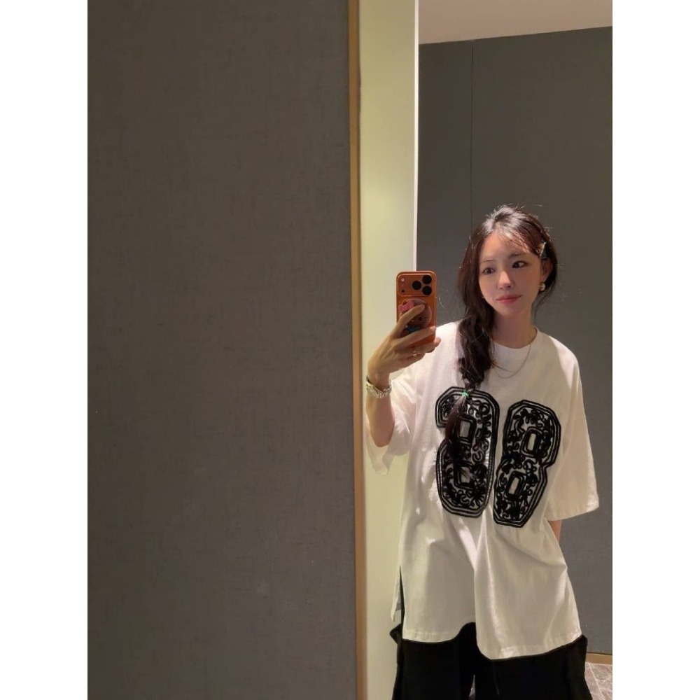 【유나】正韓連線KQ01031117-手工刺繡86大T-細節圖4