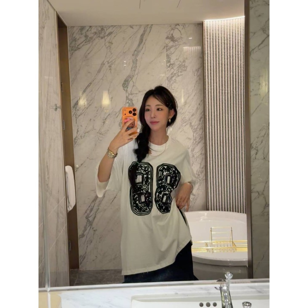 【유나】正韓連線KQ01031117-手工刺繡86大T-規格圖8