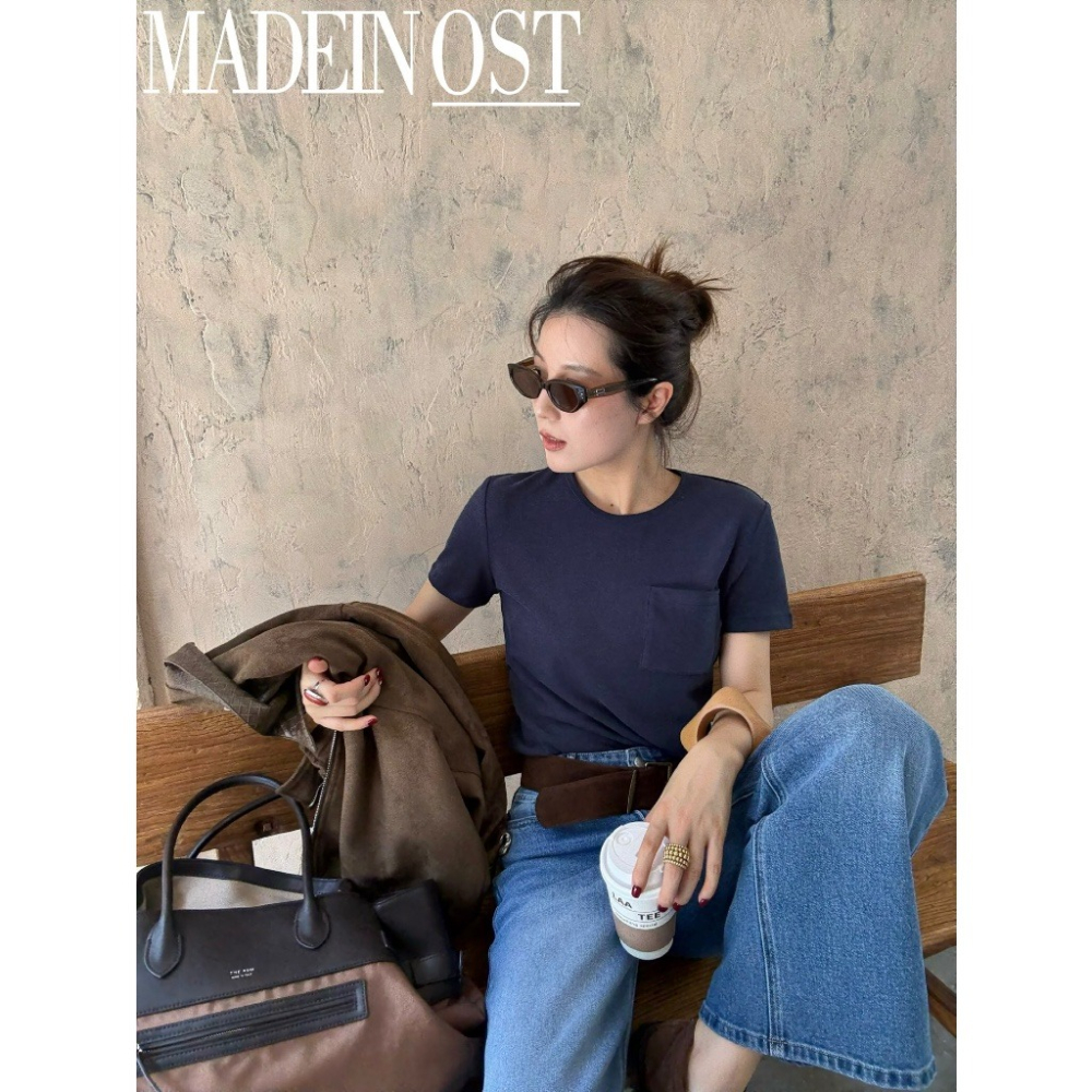 【유나】平價區CN00090915-內搭磨毛絨加厚口袋短袖T-細節圖5