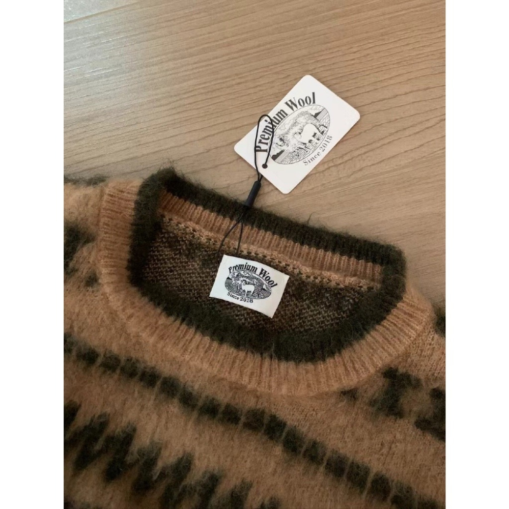 【유나】平價區CA00011201-韓標-Premiun Wool | 復古條紋慵懶套頭毛衣（含11%）-細節圖5