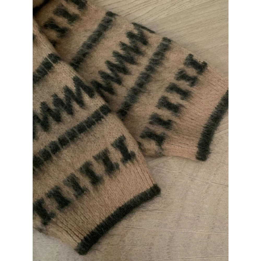 【유나】平價區CA00011201-韓標-Premiun Wool | 復古條紋慵懶套頭毛衣（含11%）-細節圖8