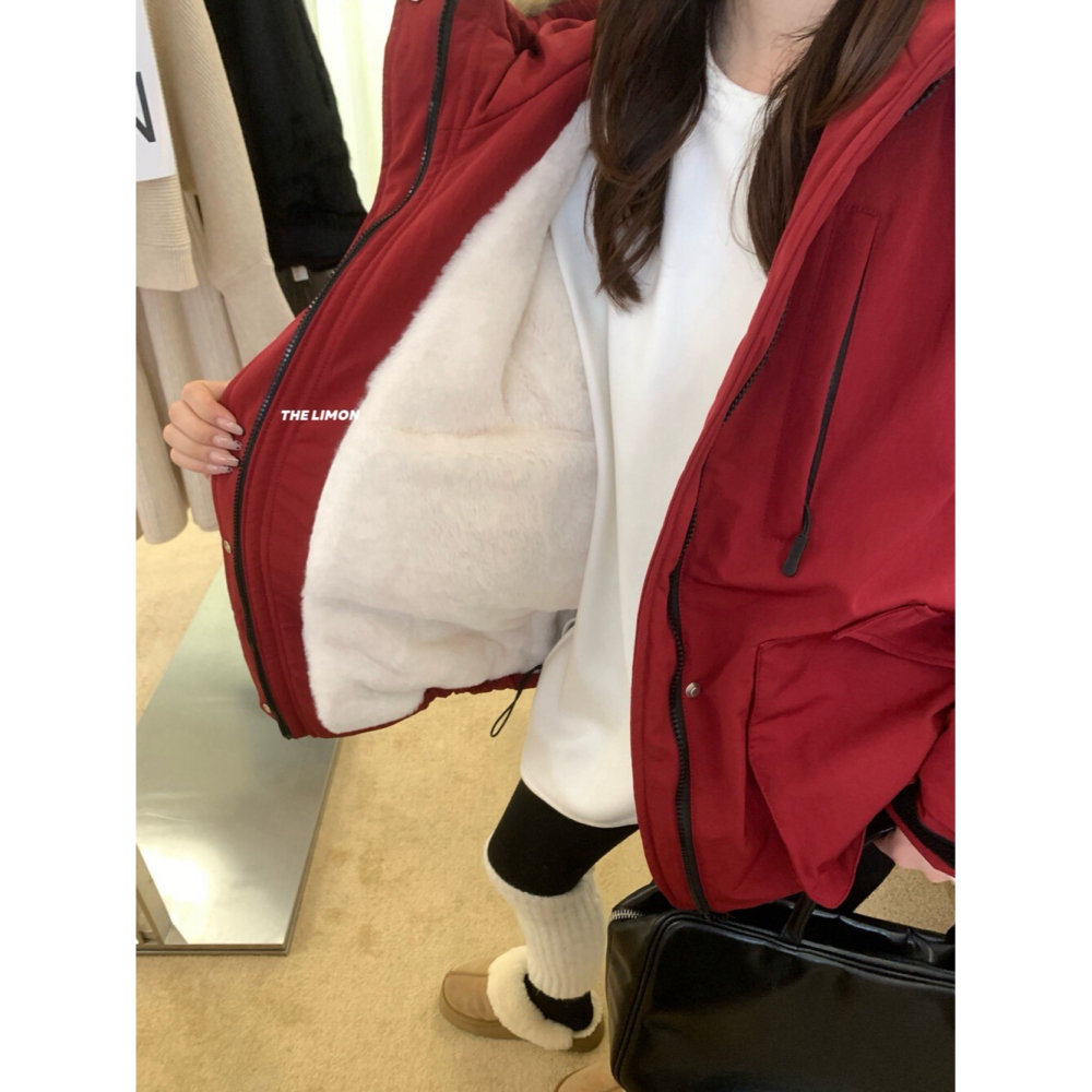 【유나】平價區TW00011223-極暖防風~可拆毛領派克外套-細節圖5