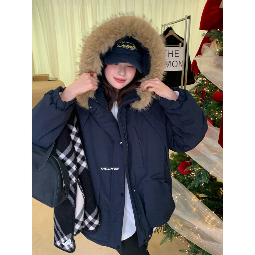 【유나】平價區TW00011223-極暖防風~可拆毛領派克外套-細節圖6