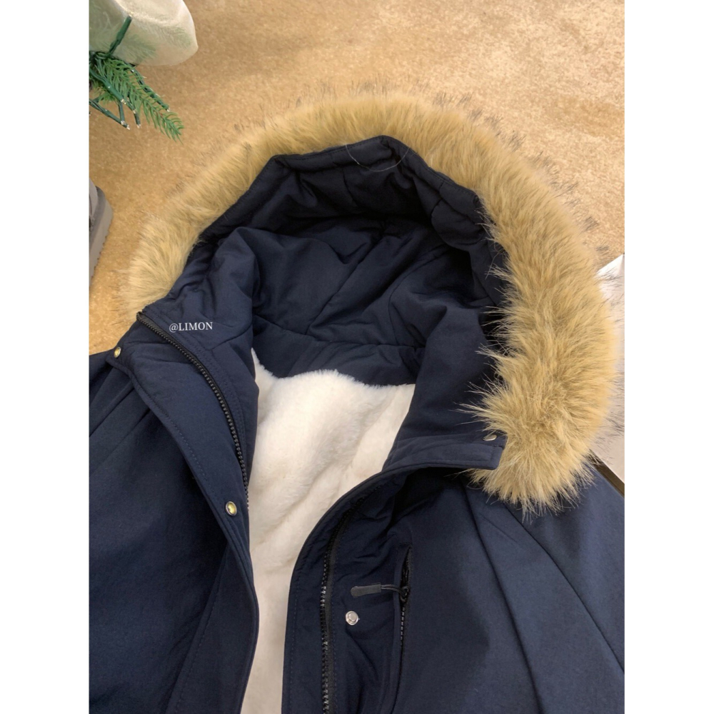 【유나】平價區TW00011223-極暖防風~可拆毛領派克外套-細節圖7