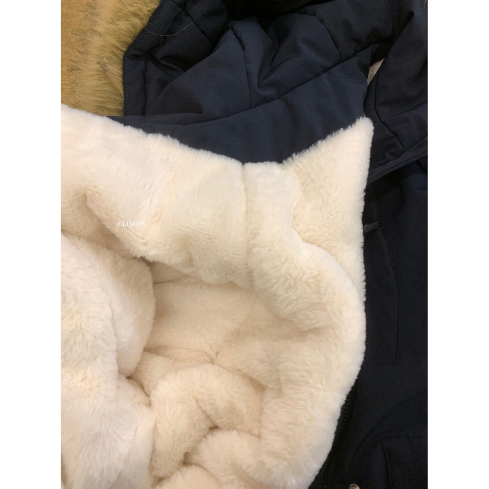【유나】平價區TW00011223-極暖防風~可拆毛領派克外套-細節圖8