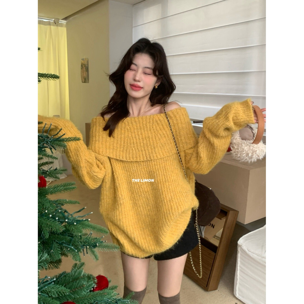 【유나】平價區TW00011223-聖誕氛圍王~露香肩柔軟毛衣(含18%羊毛)-細節圖3