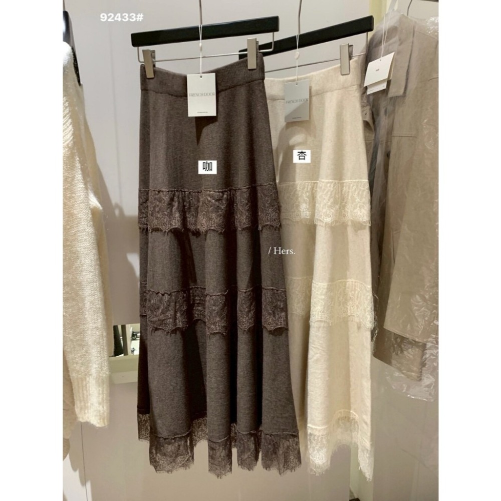 【유나】平價區TW00011002-重工睫毛蕾絲針織長裙-細節圖5