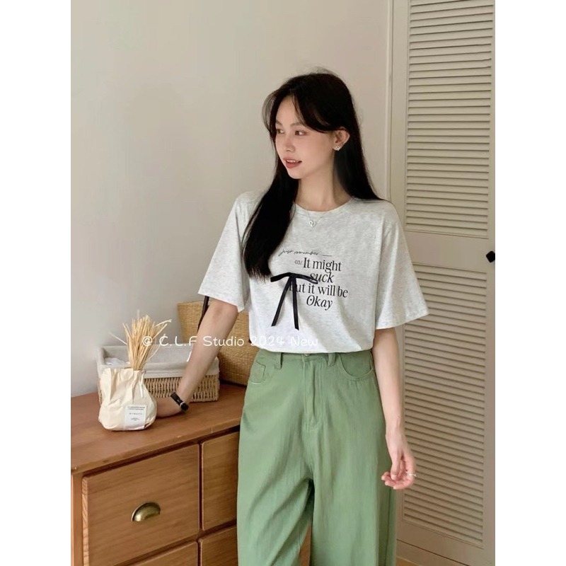 [KQ]平價區CA00608-冰絲純棉涼感蝴蝶結T-細節圖2