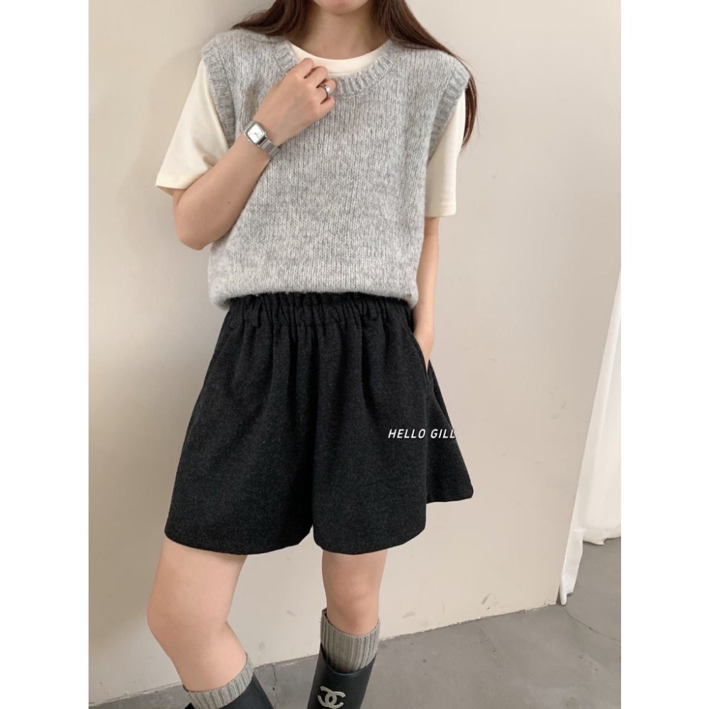 【유나】平價區TW00011126-柔光日常～高腰A字花苞短褲-細節圖2