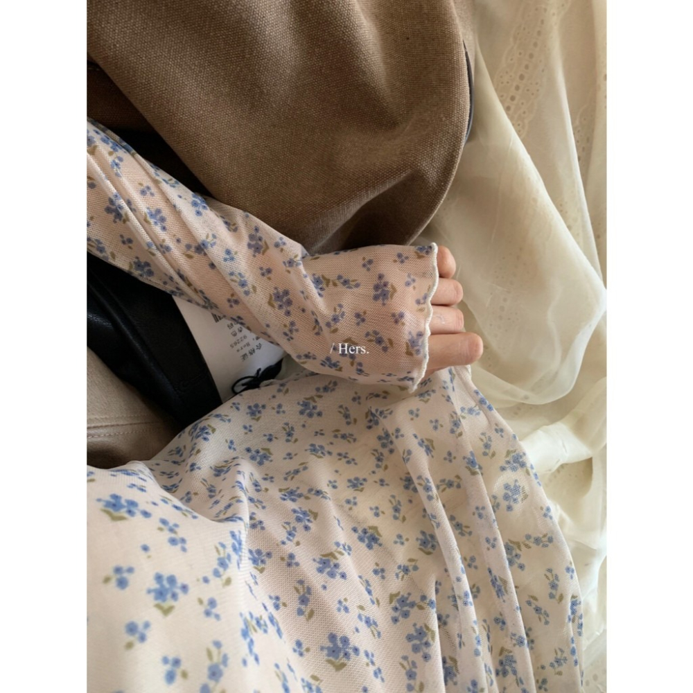 【유나】平價區TW00011002-法式浪漫碎花薄紗打底衣-細節圖5