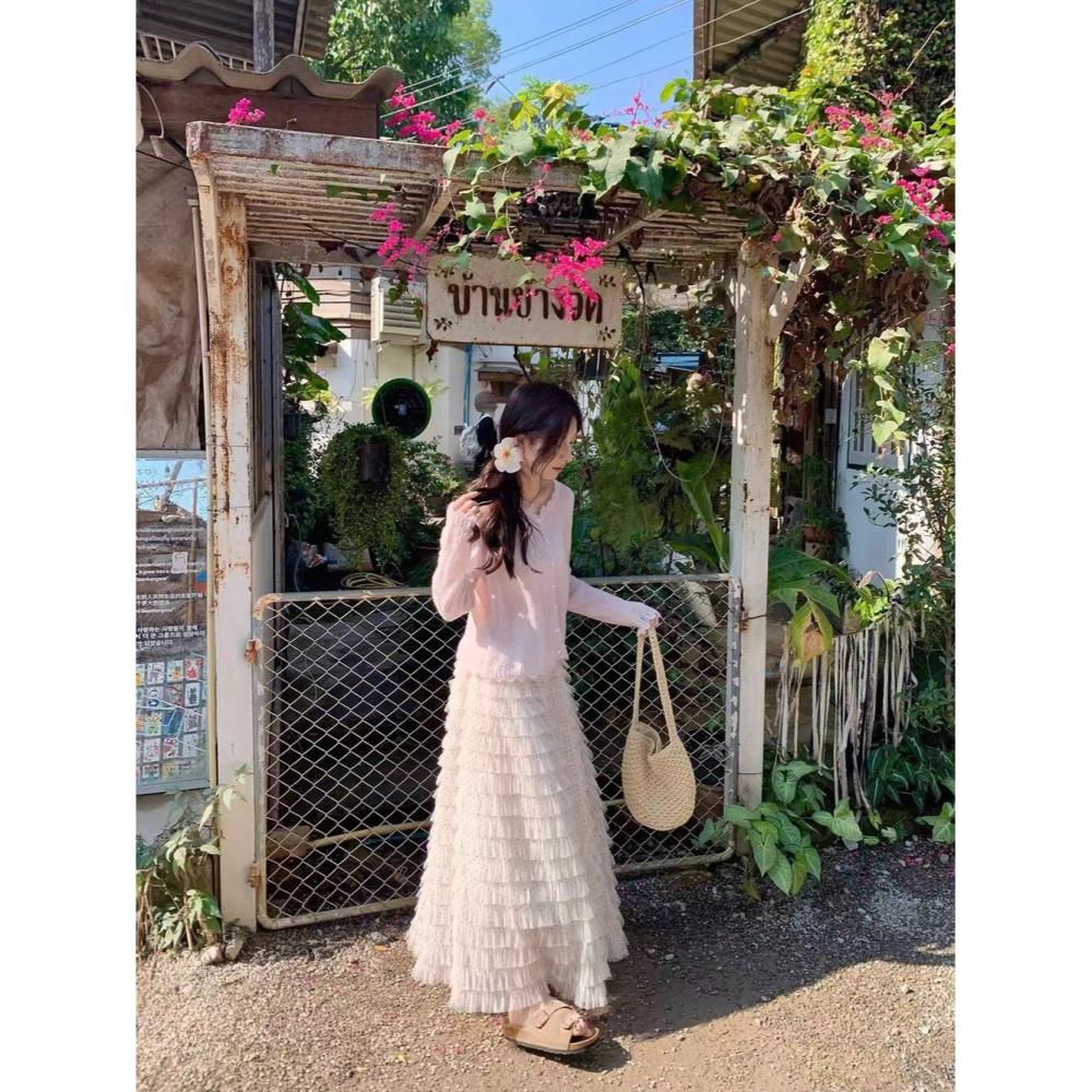 【유나】平價區CA00010316-波點網紗澎澎長款蛋糕半身裙-細節圖5