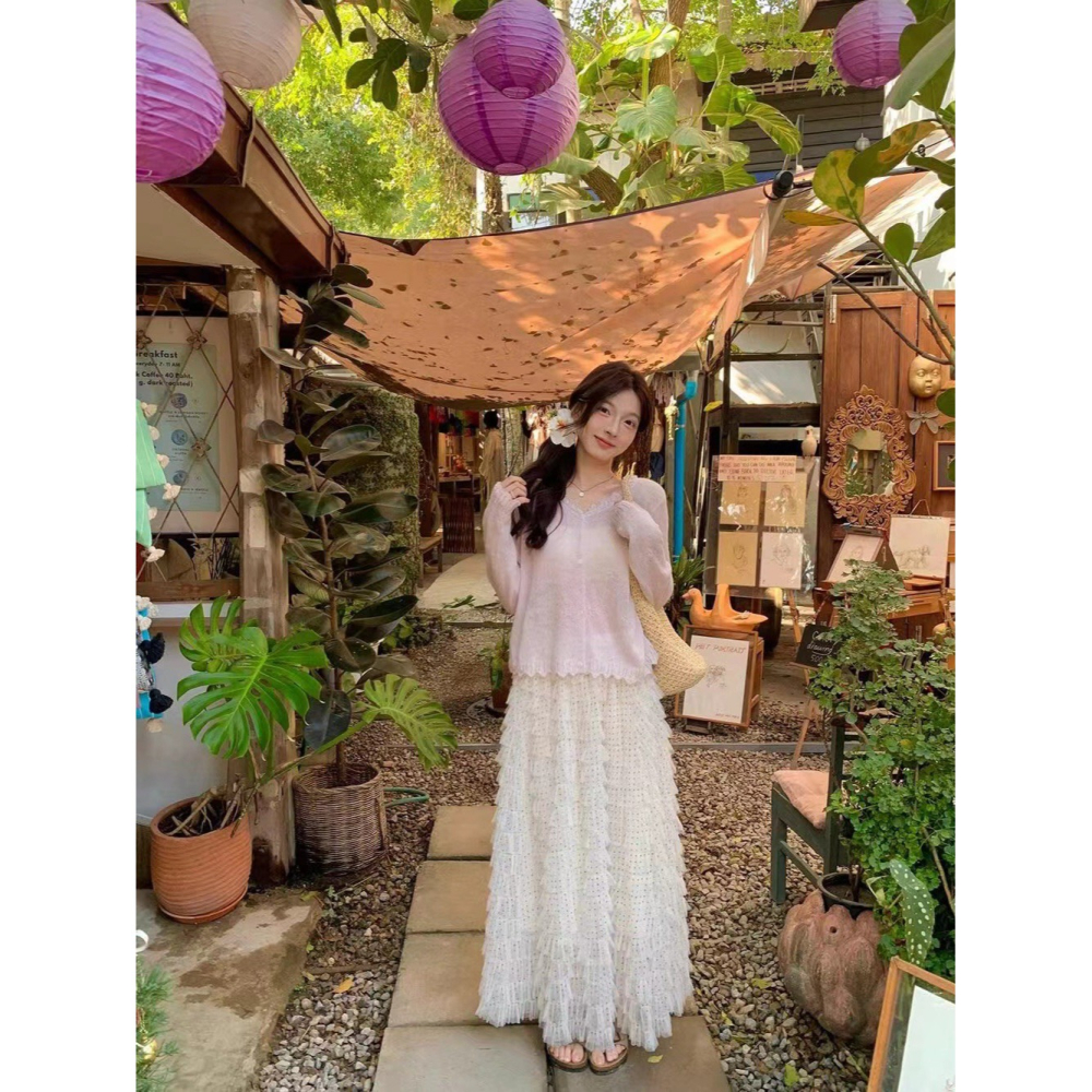 【유나】平價區CA00010316-波點網紗澎澎長款蛋糕半身裙-細節圖6