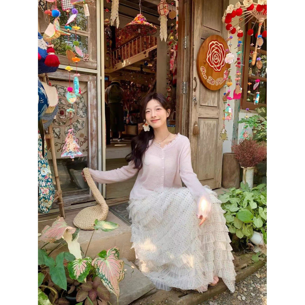 【유나】平價區CA00010316-波點網紗澎澎長款蛋糕半身裙-細節圖11