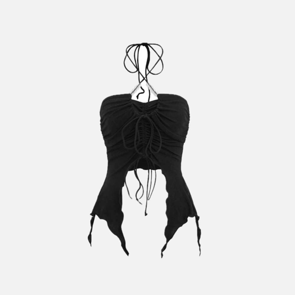 𝐋•𝐂 𝐒𝐓𝐔𝐃𝐈𝐎𝐓𝐖｜歐美辣妹系列🤎火辣掛脖交叉吊帶背心-細節圖2