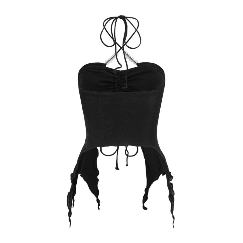 𝐋•𝐂 𝐒𝐓𝐔𝐃𝐈𝐎𝐓𝐖｜歐美辣妹系列🤎火辣掛脖交叉吊帶背心-細節圖3