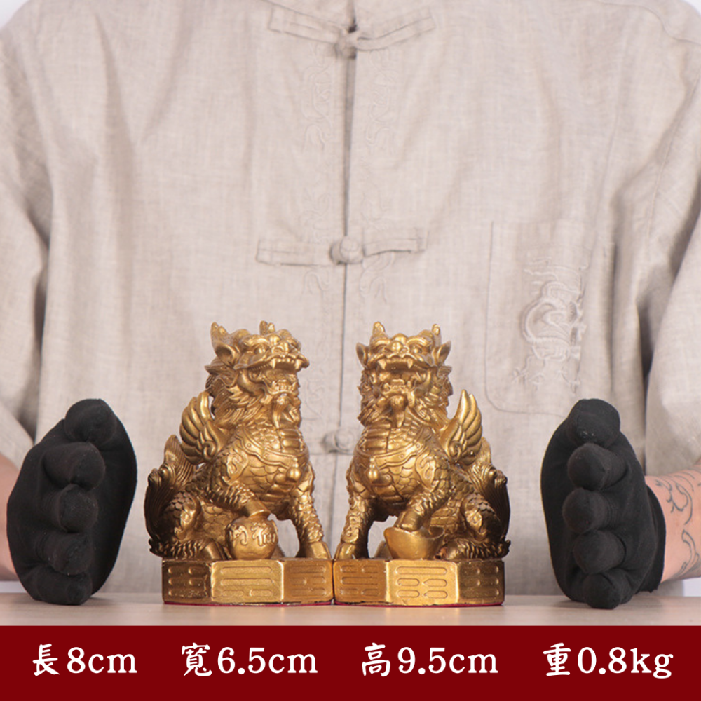 (騰翔風水用品) 財富麒麟擺件 台灣現貨 八卦財福騏麟 純銅八卦麒麟 平安 吉祥 風水用品-細節圖7